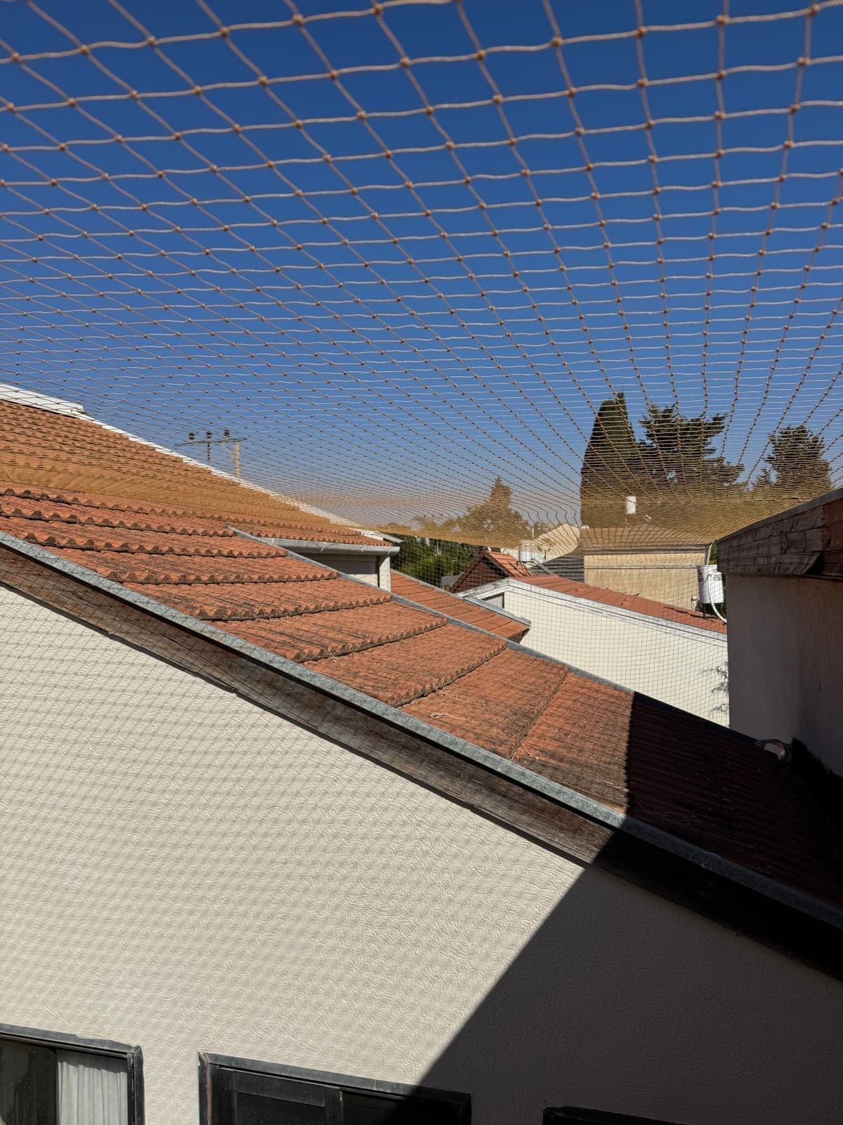 התקנת רשת יונים על מרפסת גדולה